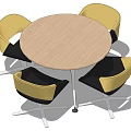 Modern Meeting Table and Chair Round Meeting Table and Chair Combination 3d model