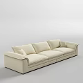 Cream Three Seater Sofa With Modern Design And Comfortable Cushions