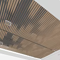 Modern Linear Brushed Brass Slat Ceiling Design For Contemporary Interior Spaces 3d model