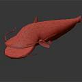 Green Fish With Open Mouth And Whiskers On Dark Background 3D Rendering