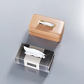 Stylish Tissue Box Holders Brown Leather With Metallic Accent And Plaid Pattern Design