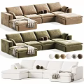 Modern Plush Double Sofa With Multiple Fabric Color Choices For Cozy Stylish Home Living Space