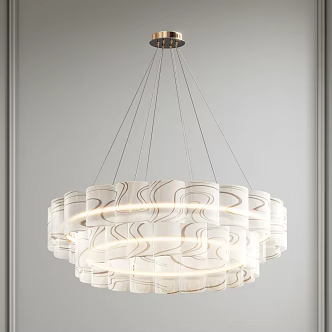 Folia Chandelier Ring Chandelier Glass Chandelier Double Layer Chandelier 3d model