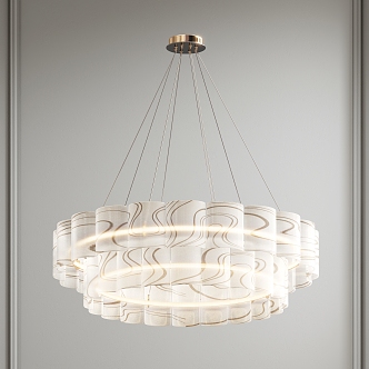 Folia Chandelier Ring Chandelier Glass Chandelier Double Layer Chandelier 3d model