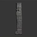 Ancient Stone Carved Figure Column With Human Face Design And Intricate Patterns 3d model