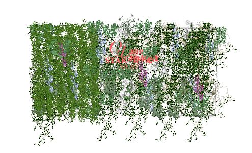 Modern Plant Wall Shrub 3d model