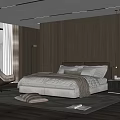 Modern Bedroom Interior With Comfortable Bed Accent Chair Soft Rug And Large Window