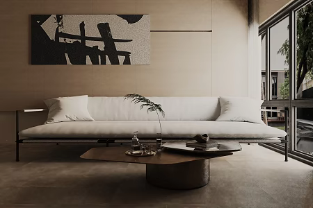Three-seat sofa 3d model