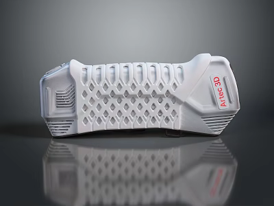 White Household Storage Container With Grid Mesh Design And GRANDA Label 3d model