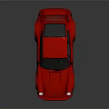 Stunning Red Retro Sports Car With Glossy Exterior Rear Spoiler And Black Wheels