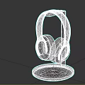 Modern Over Ear Headphones With Comfortable Ear Pads On Gray Stand Electronic Accessory