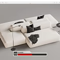 Modern Multiplayer Sofa Module Sofa Back-to-Back Sofa 3d model