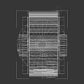 3D Model Of Mechanical Apparatus With Metallic Shell Black Blades And Circular Base