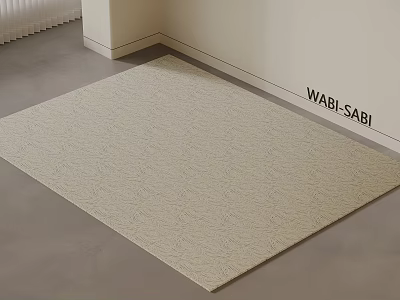 Minimalist Wabi Sabi Square Rug With Neutral Beige Tone And Textured Surface For Indoor Decor 3d model