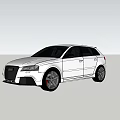 White Audi Hatchback Car Featuring Modern Exterior Design And Alloy Wheels