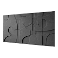 Modern Minimalist Black Wall Decor With 3D Geometric Textured Panels 3d model
