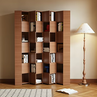 Log Style Bookcase Locker 3d model