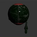 Futuristic Cybernetic Robot Character With Metallic Spherical Head Red Core And Mechanical Limbs