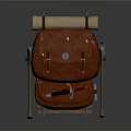Practical Brown Leather Backpack With Rolled Top And Metal Buckle Straps