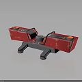 Red Vintage Toy Car With Seat And Wheels On Reflective Surface