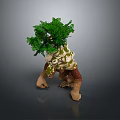 Mythical Creature Character With Tree Covered Back And Rock Like Body Structure