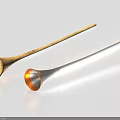 Decorative Ornament Set With Wooden Long Handle And Metal Horn Shape For Home Decor