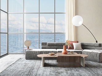 Modern Sea View Room 3d model