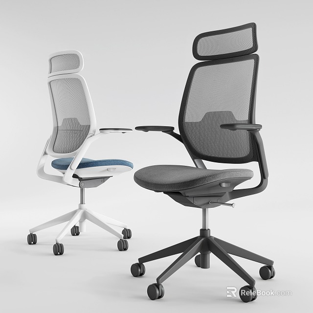 Modern Ergonomic Mesh Office Chair With Adjustable Height Armrests And Lumbar Support 3d model 