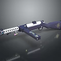 Tactical Shotgun With Black And White Design Perforated Barrel Dark Stock Golden Emblems