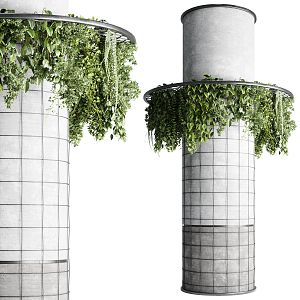 Modern Pillar Indoor Round Green Plant Pillar Creative Round Plant Square Pillar Chandelier Art Pillar Plant Green Plant Wall Chandelier Special-Shaped Pillar Green Plant Wall 3d model