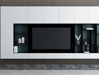 Modern TV background cabinet TV background wall 3d model