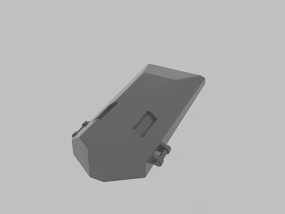 Gray Mechanical Component 3D Model With Rectangular Shape And Holes 3d model