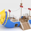 No Power Slide Pirate Ship Little Lion Slide 3d model