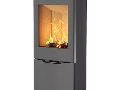 Modern Fireplace With Glass Front And Burning Flames In Contemporary Design 3d model