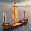 New Chinese-style Sailing Ship of Ming Dynasty 3d model