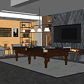 Modern Billiards Room Billiards Joe's Billiards Table Lamps Pool Cue 3d model