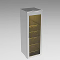 Modern Glass Door Cabinet With Silver Frame And Internal Shelves Design