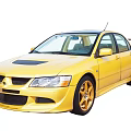 Yellow Sporty Car Exterior With Aerodynamic Body Spoiler And Alloy Wheels