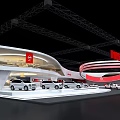 Nissan Dongfeng Exhibition Booth With Modern Red White Design And Car Displays