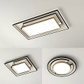 Modern Sleek Bright Ceiling Light With Metal Frame Square And Round Shapes 3d model
