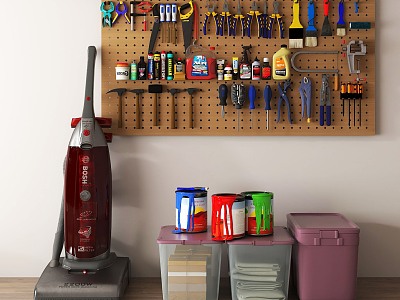 Tool wall hole board vacuum cleaner storage box model