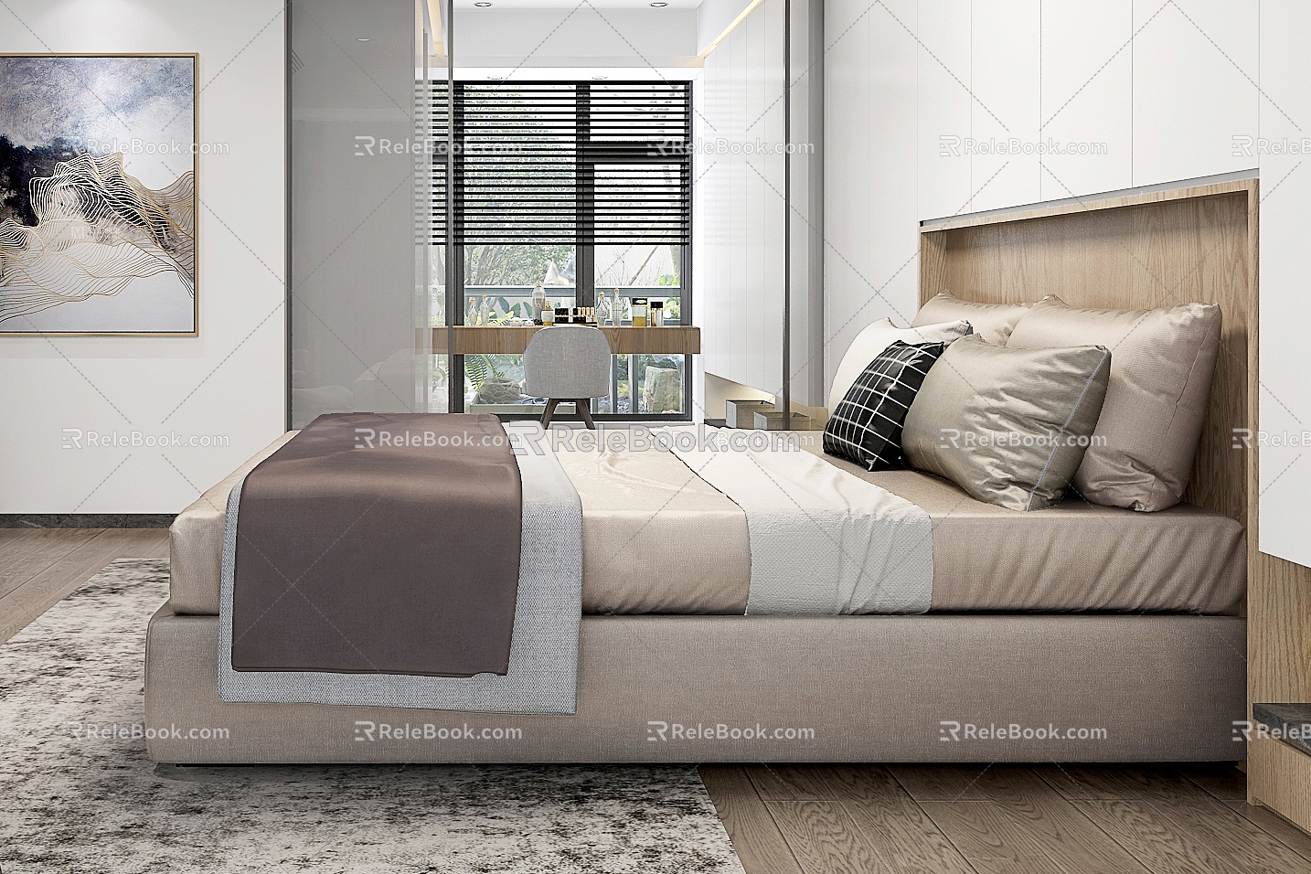 Double bed 3d model