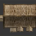Traditional European Building With Two Story Design Thatched Roof And Timber Frame