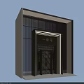 Modern Architectural Unit Entrance Gate Design With Glass Door And Geometric Patterns