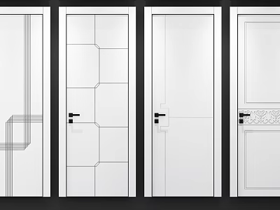 Shower Sauna Room Interior Design With Different Style Glass Doors And Handles 3d model