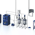 Advanced Industrial Equipment Setup With Reactors Mixing Units And Control Systems