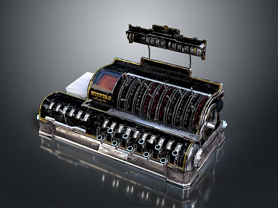 Vintage Mechanical Typewriter With Metal Body Keys Paper Roll And Classic Design 3d model