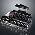 Vintage Mechanical Typewriter With Metal Body Keys Paper Roll And Classic Design