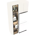 White Modern Bookcase With Open Shelves Drawers And Decorative Items Inside 3d model
