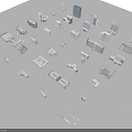 Various Office Building Architectural Models With Different Designs And Structures 3d model